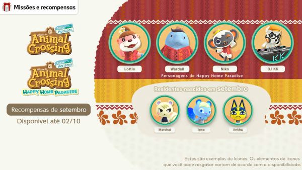 Missões e recompensas: Residentes de Animal Crossing com aniversário em setembro