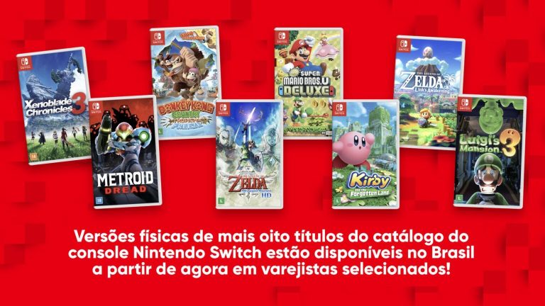 Mais jogos físicos da Nintendo disponíveis no Brasil